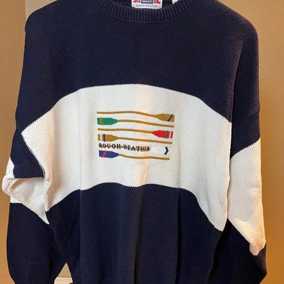 Vintage GANT Rough Weather Embroidered Coastal Sweater - Nautical Preppy - XL - Picture 6 of 13